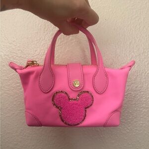 Stoney Clover Lane Pouchette with sewn embroidered Mickey patch